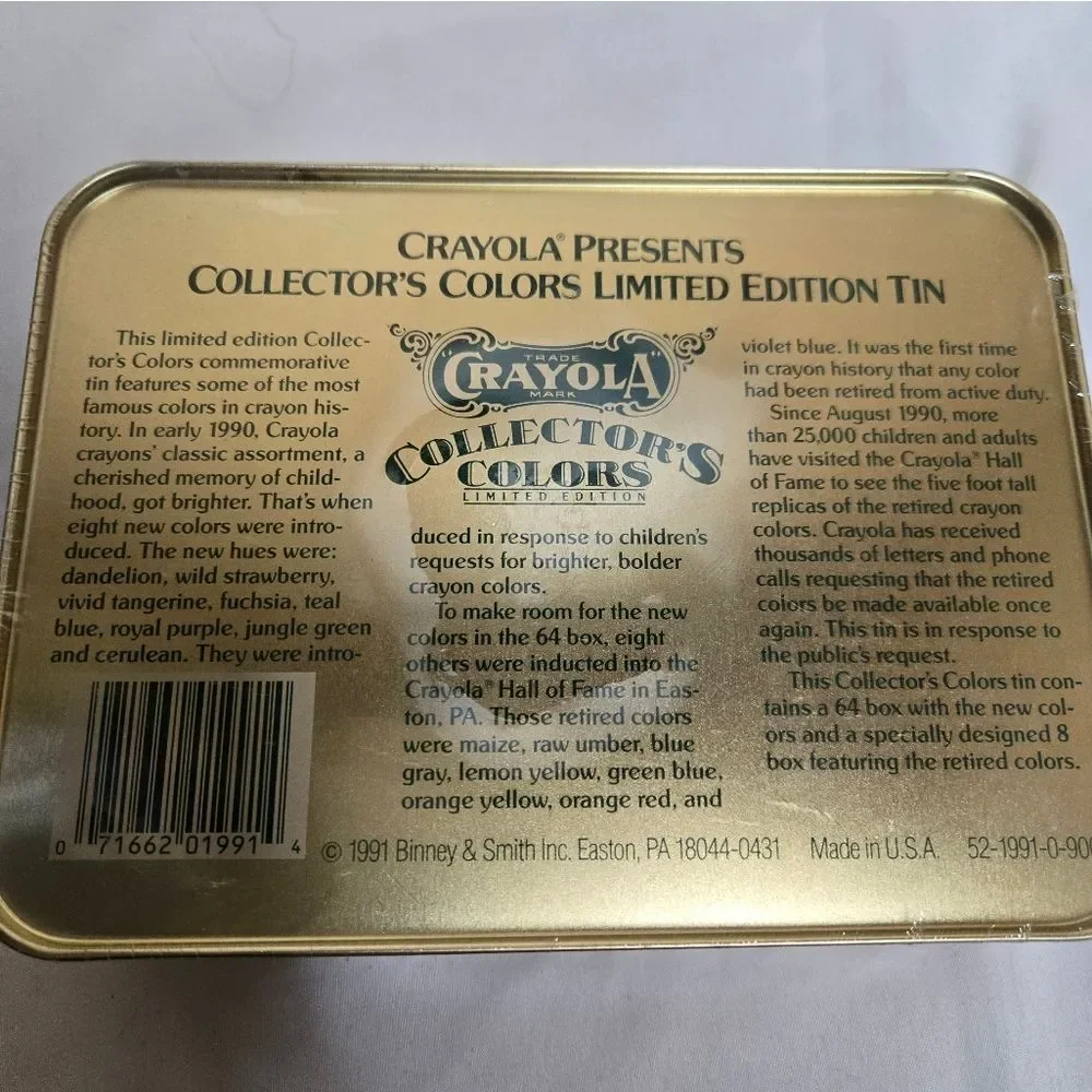 VINTAGE Crayola‎ Collectors Colors Gold Metal True Blue Heros Tins NEW